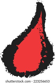 doodle blood drop isolated, vector