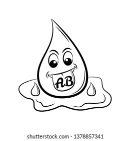 doodle blood type ab  caracter icon 