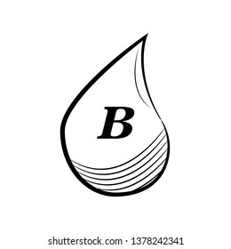 doodle blood type b icon outline
