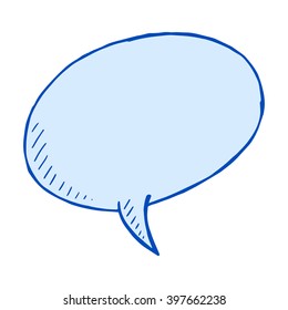 Doodle blue bubble illustration, vector isolated element for design