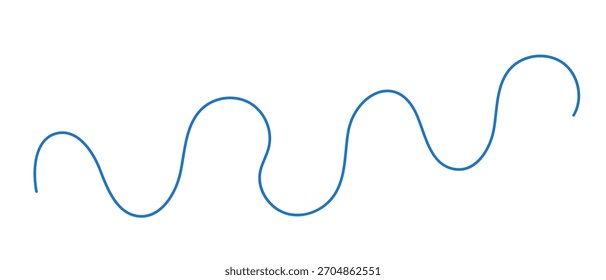 Doodle blaue Linie, Vektorgrafik, dekorative abstrakte Kunst, Gestaltungselement