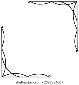 Doodle boarder with scroll in black color