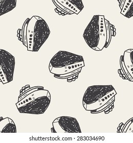 doodle boat seamless pattern background