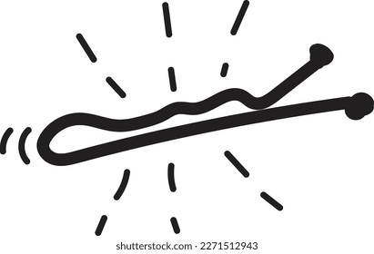 Doodle bobby pin icon outline vector