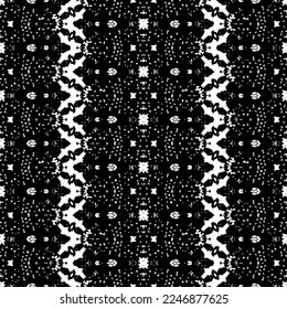 Impresión oscura Doodle Boho. Textil de Doodle de Arte de Color Negro. Patrón mexicano de color negro. Batik con tinta étnica. Vector de Ikat nativo simple. Diseño abstracto Patrón oscuro. Resumen de diseño tribal de arte