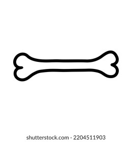 Doodle bone. Decorative element for Halloween design. Hand-drawn vector illustration