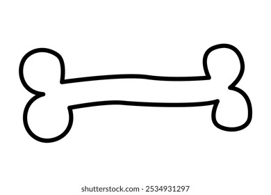 Doodle bone hand drawn illustration isolated on white background.