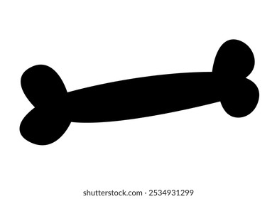 Doodle bone hand drawn illustration isolated on white background.