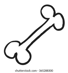 doodle bone, vector illustration icon