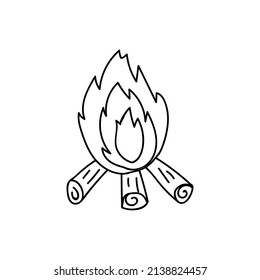 Doodle bonfire Symbol in Vektorgrafik. Handgezeichnete Feuerlöschsymbol, Vektorgrafik