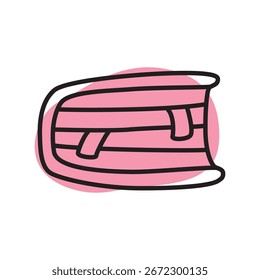 Doodle Buch mit Lesezeichen-Symbol handgezeichnet mit dünner Linie und farbig mit buntem Klecks