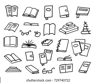 Doodle book collection, vector illustration