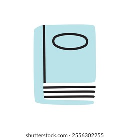 Doodle book icon with bookmark hand drawn in minimalistic style