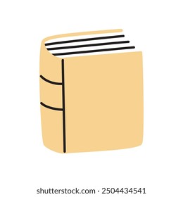 Doodle book icon hand drawn in a modern minimalistic style. Knowledge and education symbol isolated on white background. Vector illustration