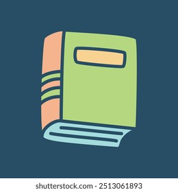 Icono de libro Doodle dibujado a mano en estilo minimalista. Símbolo de conocimiento