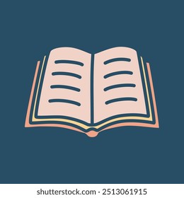 Doodle book icon hand drawn in minimalistic style. Knowledge symbol