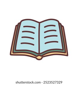 Doodle book icon hand drawn in minimalistic style. Knowledge symbol