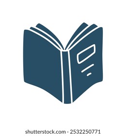 Ícone de livro de doodle desenhado à mão em estilo minimalista. Símbolo de conhecimento