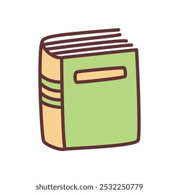 Doodle book icon hand drawn in minimalistic style. Knowledge symbol