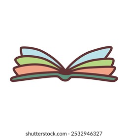 Doodle book icon hand drawn in minimalistic style. Knowledge symbol