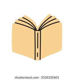 Doodle book icon hand drawn in minimalistic style. Knowledge symbol