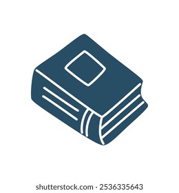 Doodle book icon hand drawn in minimalistic style. Knowledge symbol