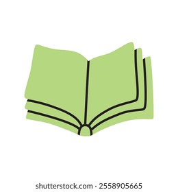 Doodle book icon hand drawn in minimalistic style. Knowledge symbol