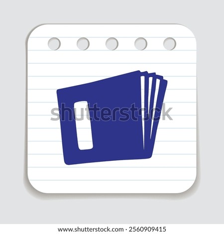 Doodle book icon handdrawn with blue pen on a notepaper