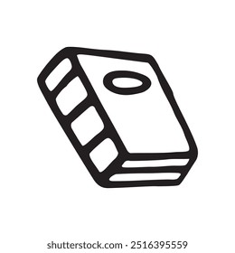 Doodle book icon handdrawn with ink pen. Knowledge and education symbol