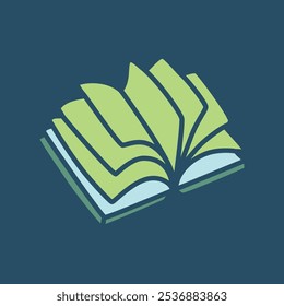 Doodle book icon handdrawn with thin line and colored with colorful blobs