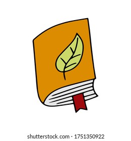 Icono del libro de Doodle aislado en blanco. Símbolo de esquema educativo. Plantilla de esbozo para la escuela, etc. Ilustración de material vectorial. EPS 10