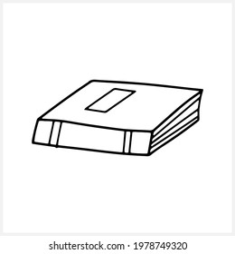 Doodle book icon isolated on white. Education symbol. Sketch template for school etc. Vector stock illustration. EPS 10