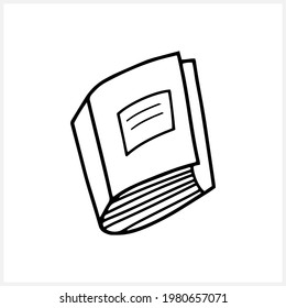 Doodle Buch Symbol einzeln auf Weiß. Bildungssymbol. Sketch-Vorlage für Schule etc. Vektorgrafik. EPS10