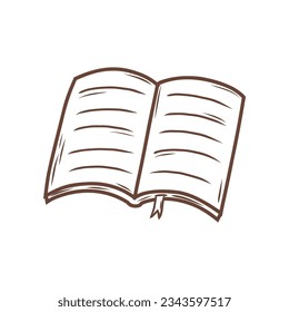 Doodle book illustration. Autumn vector hand drawn color icon