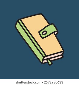 Doodle book or notebook icon hand drawn in a modern minimalistic style
