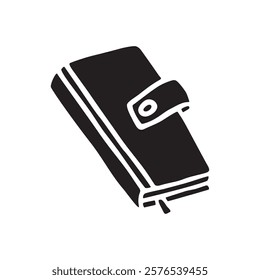 Doodle book or notebook icon hand drawn in flat style