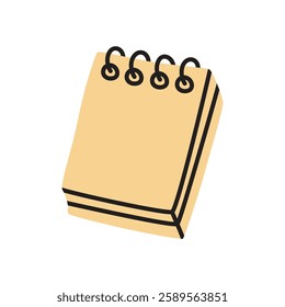 Doodle book or notebook icon hand drawn in a modern minimalistic style