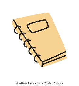 Doodle book or notebook icon hand drawn in a modern minimalistic style