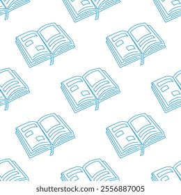 doodle book pattern background. back to school pattern background. book Seamless Pattern background. 