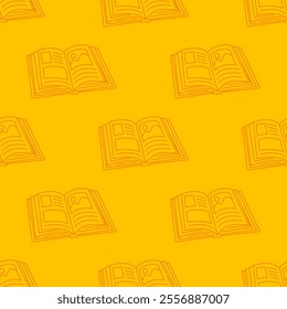 doodle book pattern background. back to school pattern background. book Seamless Pattern background. 