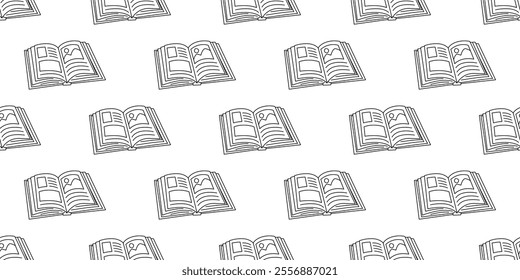 doodle book pattern background. back to school pattern background. book Seamless Pattern background. 