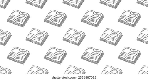 doodle book pattern background. back to school pattern background. book Seamless Pattern background. 