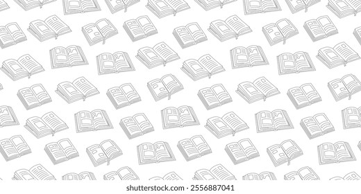 doodle book pattern background. back to school pattern background. book Seamless Pattern background. 