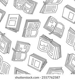 doodle book pattern background. back to school pattern background. book Seamless Pattern background.