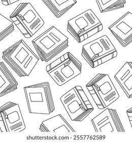 doodle book pattern background. back to school pattern background. book Seamless Pattern background.