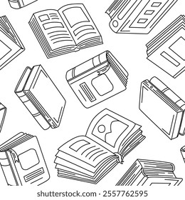 doodle book pattern background. back to school pattern background. book Seamless Pattern background.