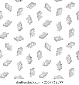 doodle book pattern background. back to school pattern background. book Seamless Pattern background.