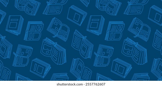 doodle book pattern background. back to school pattern background. book Seamless Pattern background.