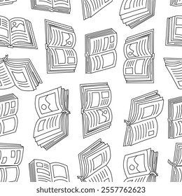 doodle book pattern background. back to school pattern background. book Seamless Pattern background.