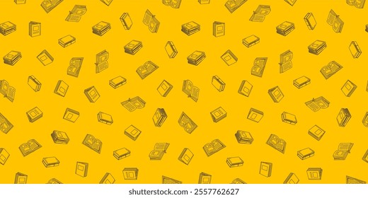 doodle book pattern background. back to school pattern background. book Seamless Pattern background.